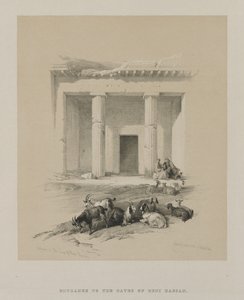 Égypte et Nubie, Volume I : Entrée des grottes de Beni-Hasan