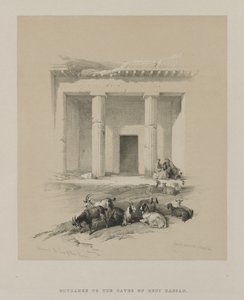 Égypte et Nubie, Volume I : Entrée des grottes de Beni-Hasan, 1847 - Louis Haghe