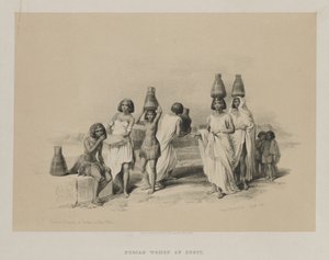 Égypte et Nubie, Volume I : Femmes nubiennes à Kortie, sur le Nil - Louis Haghe