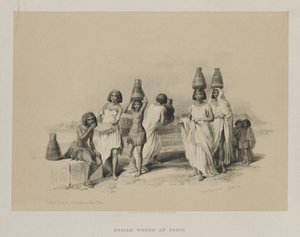 Égypte et Nubie, Volume I : Femmes nubiennes à Kortie, sur le Nil, 1847 - Louis Haghe