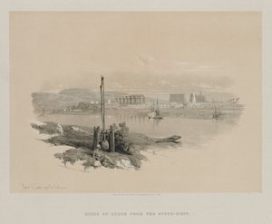 Égypte et Nubie, Volume I : Ruines de Louxor depuis le sud-ouest - Louis Haghe