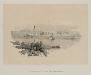 Égypte et Nubie, Volume I : Ruines de Louxor depuis le sud-ouest - Louis Haghe