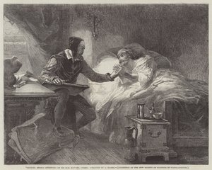 Michel-Ange au chevet de son serviteur malade, Urbino - Louis Haghe