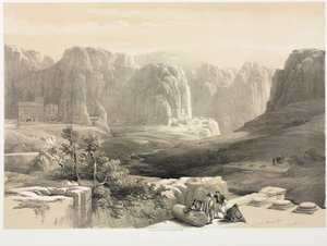 La Terre Sainte, Syrie, Idumée, Arabie, Égypte et Nubie (Vol. III) : Petra, vue vers le sud - Louis Haghe