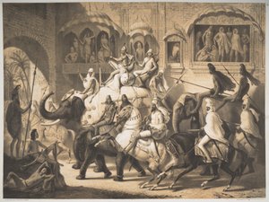 Une route à Lahore, mars 1842 - Louis Henri de Rudder