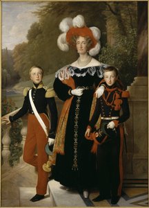 La Reine Marie-Amélie avec ses enfants - Louise Marie Jeanne Hersent