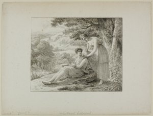 Deux figures dans un paysage