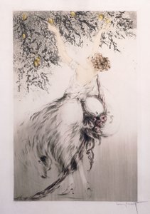 Fille cueillant des citrons - Louis Icart