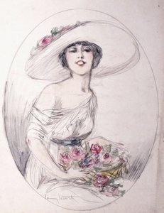 Fille avec Bouquet de Fleurs