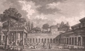 Reconstruction idéale de la Villa de Diomède à Pompéi avant l