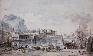 Vue du port de Palerme, 1777 - Louis Jean Desprez