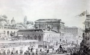 Antiquités trouvées à Herculanum transportées au Musée de Naples, c.1782 - Louis Jean Desprez