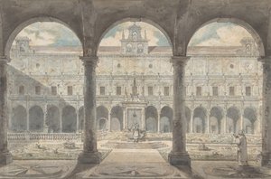 Cloître de la Certosa di San Martino, Naples, ca.1777-1779 - Louis Jean Desprez