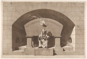 Tombe avec la Mort trônant en sphinx, vers 1779-84 - Louis Jean Desprez