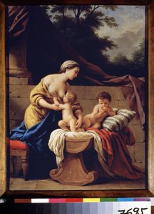 Mere et enfants. Allegorie de la charite - Louis Jean Francois I Lagrenee