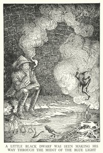 Un petit nain noir fut vu traversant la lumière bleue - Louis John Rhead