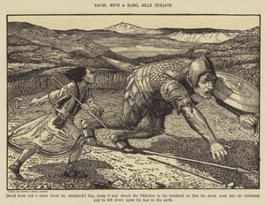 David, avec une fronde, tue Goliath