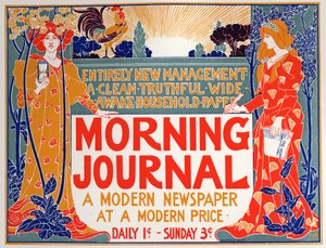Littérature. Morning Journal, journal. Affiche par Louis Rhead, USA, vers 1895 (affiche)