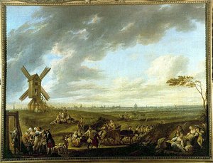 Vue de Lille prise par Dieu-de-Marcq - par Louis Joseph Watteau dit Watteau de Lille (1731-1798), Musée de Lille