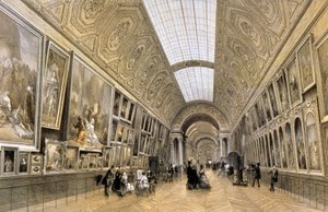 La Grande Galerie, musée du Louvre, c.1850