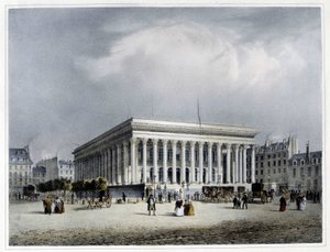 Bourse et Tribunal du Commerce - lithographie par Arnout - Louis Jules Arnout
