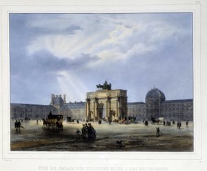 Palais des Tuileries et arc de Triomphe du Carrousel - dans "Paris en 1837" par Arnout - Louis Jules Arnout