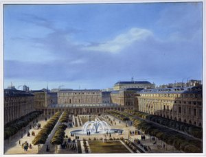 Vue du Jardin du Palais Royal - dans Paris en 1837 par Arnout
