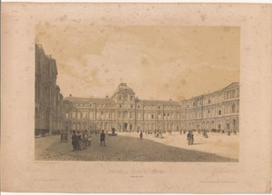 Vue de la cour du Louvre - Louis Jules Arnout