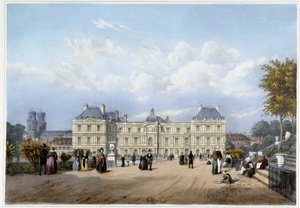 Le Palais du Luxembourg, côté jardin. Dans « Paris et ses environs » - Louis Julien Jacottet