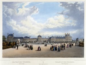 Vue du palais et du jardin des Tuileries - dans « Promenade dans Paris et ses environs », par Jacottet et Benoist, Paris, vers 1840
