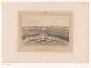 Zicht op de tuinen van Versailles