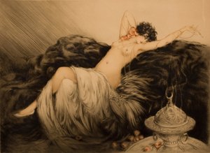Nu avec fourrure noire - Louis Justin Laurent Icart