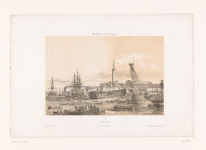 Zicht op het Arsenaal bij de haven van Lorient - Louis Le Breton