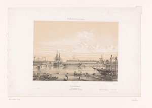 Vue du Bassin Napoléon III au port de Cherbourg (La France de nos jours) - Louis Le Breton