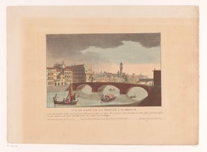 Vue du Pont de la Trinité à Florence (Vues de villes en Italie, Espagne et Égypte) - Louis Lecoeur