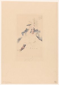 Danseuse de cancan saluant