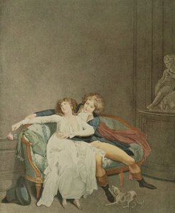 La Dispute de la Rose, gravure par J. Eymar - Louis Leopold (after) Boilly