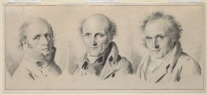 Portraits de Charles Percier, Pierre-François Léotard Fontaine et Claude-Louis Bernier - Louis Leopold Boilly