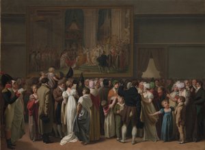 Le public regardant le "Couronnement" de David au Louvre - Louis Leopold Boilly
