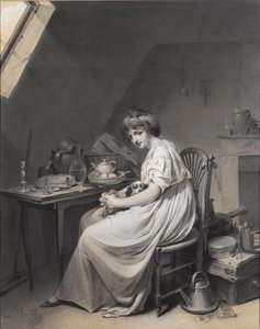 Louis-Léopold Boilly - Jeune fille avec son chien - Louis Leopold Boilly