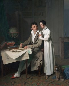 La leçon de géographie (Portrait de Monsieur Gaudry et de sa fille) - Louis Leopold Boilly