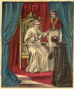 Louis-Gaston de Ségur (1820-1881) évêque français au Vatican devant le pape Pie IX - Gravure de « L