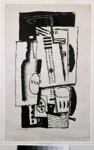 Nature morte, étude pour une peinture sur verre - Louis Marcoussis