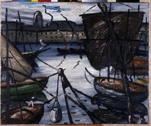 Le vieux port. Peinture de Louis Mathieu Verdilhan
