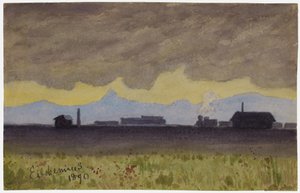 Train Landscape en Arizona - Louis Michel Eilshemius