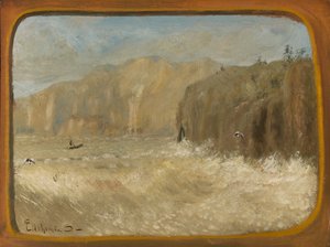 Deux mouettes et falaises, vers 1913-1921