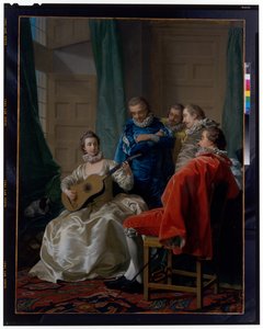 Une femme espagnole jouant de la guitare - Louis Michel van Loo