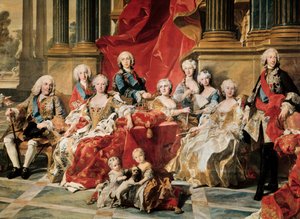 Philippe V entouré de sa famille (détail) - Louis Michel van Loo