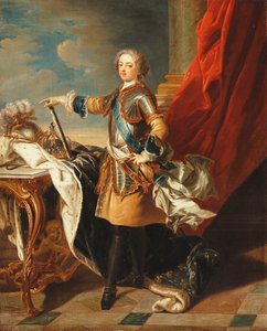 Portrait du roi Louis XV, en pied, portant une demi-armure - Louis Michel van Loo