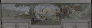 Pierrot et Colombine - Modèle pour la salle à manger de Jean Coquelin, Villa Longchamp, Neuilly, vers 1900
